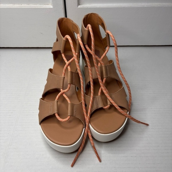 SOREL Cameron Flatform Lace-Up Wedge Sandals Size 8.5 - Picture 3 of 7